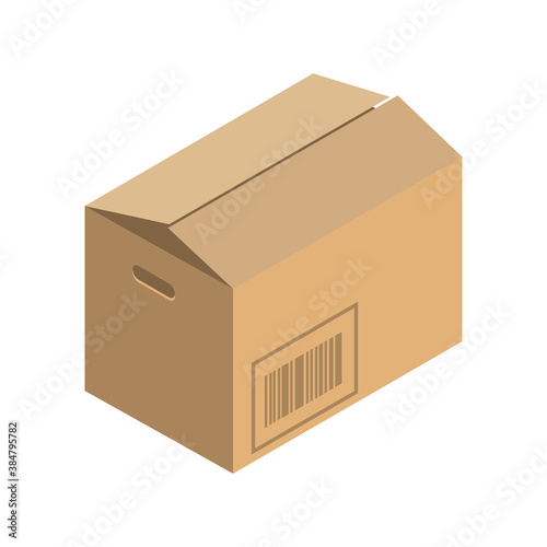 Isometric parcel icon.Packing box vector illustration isolated on white background.