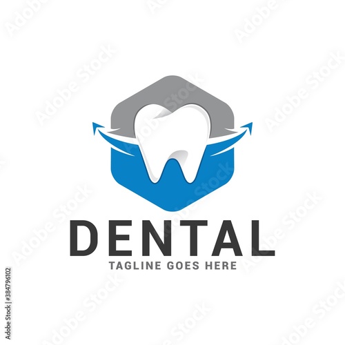 Dental clinic logo icon vector template. Dentist stomatology medical doctor logotype concept icon.
