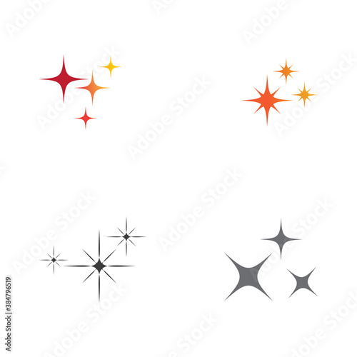 Set Star logo template vector icon illustration