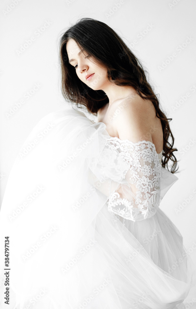 beautiful portrait of young woman in white dress beautiful portrait of young woman in white dress