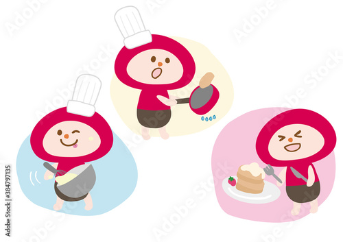 【そざい人】パンケーキをつくるキャラクター