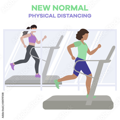 Open fitness center sport club People New normal