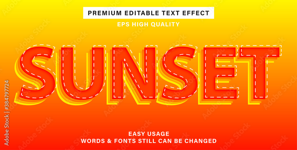 Fototapeta premium Best text effect sunset