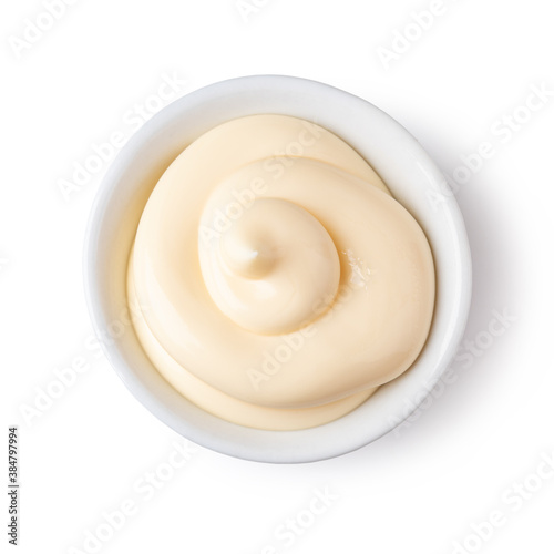 Bowl with mayonnaise photo