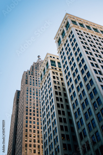  Downtown Detroit Art Deco Skyscraper on a crisp day