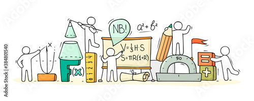 math ckass with working little people