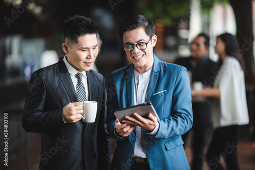 business person talking and...