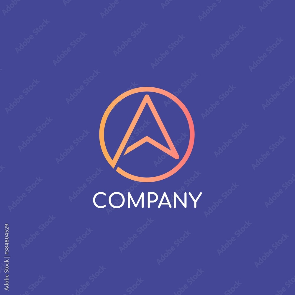 Letter A Arrow Circle Logo icon Vector. modern line design Letter A Arrow Circle Logo icon Vector. modern line design