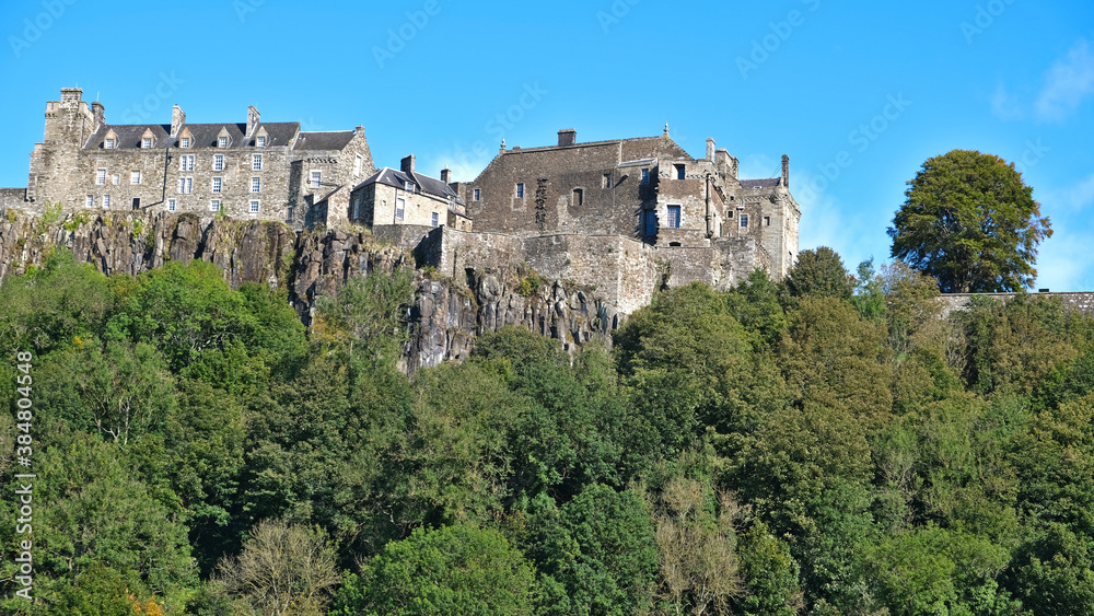 An autumn sunny morning at Stirling Castle in Highlands Scotland UK