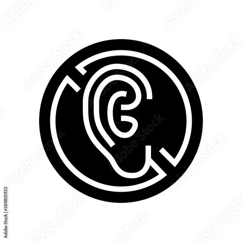 deaf sign glyph icon vector. deaf sign sign. isolated contour symbol black illustration