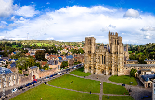 View of Wells Cathedral is in Wells, Somerset, England photo