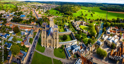 View of Wells Cathedral is in Wells, Somerset, England photo