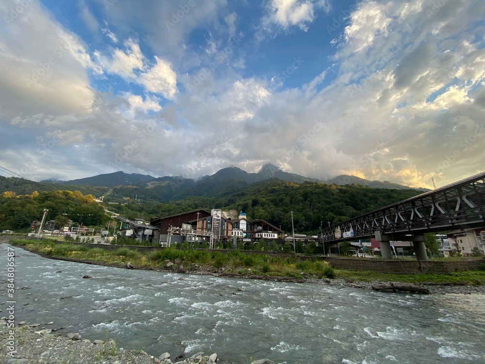 Naklejka premium lake in the mountains