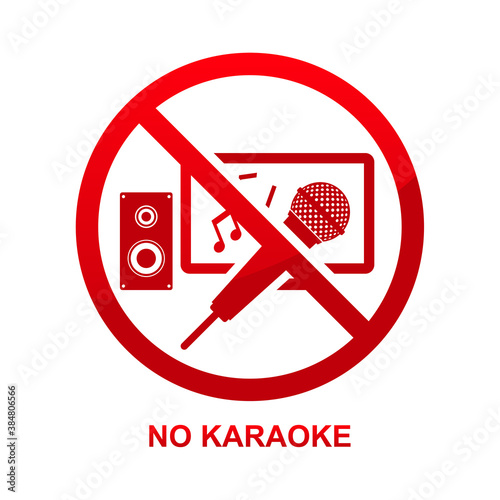 no karaoke sign isolated on white background vector illustration.
