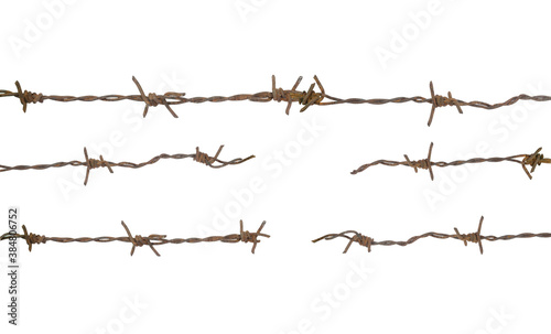 The torn barbed wire represents freedom.