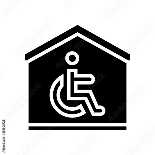 house for disabled glyph icon vector. house for disabled sign. isolated contour symbol black illustration