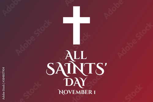 All Saints Day. November 1. Holiday concept. Template for background, banner, card, poster with text inscription. Vector EPS10 illustration. photo