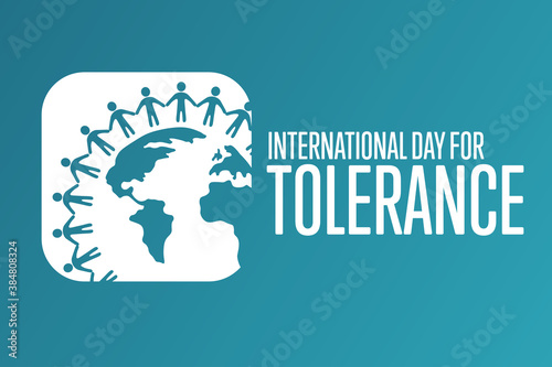 International Day for Tolerance. November 16. Holiday concept. Template for background, banner, card, poster with text inscription. Vector EPS10 illustration.