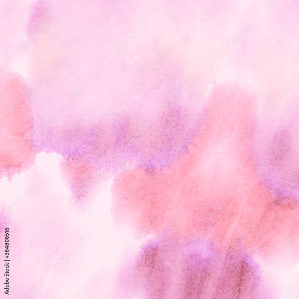 Aquarel Paint Stain Drawing. Pink Summer Gradient 
