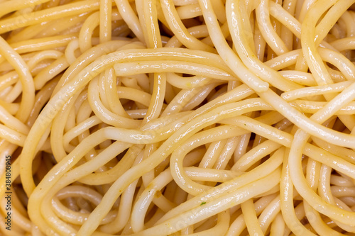 Close up texture of cooked spaghetti for background