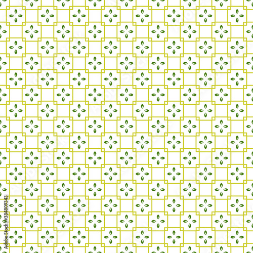 seamless pattern of leaves and squares