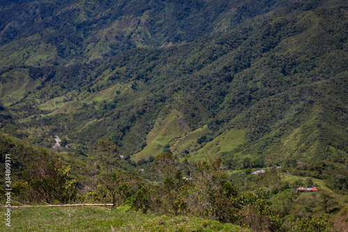 Colombian landscapes. Green mountains in Colombia, Latin America