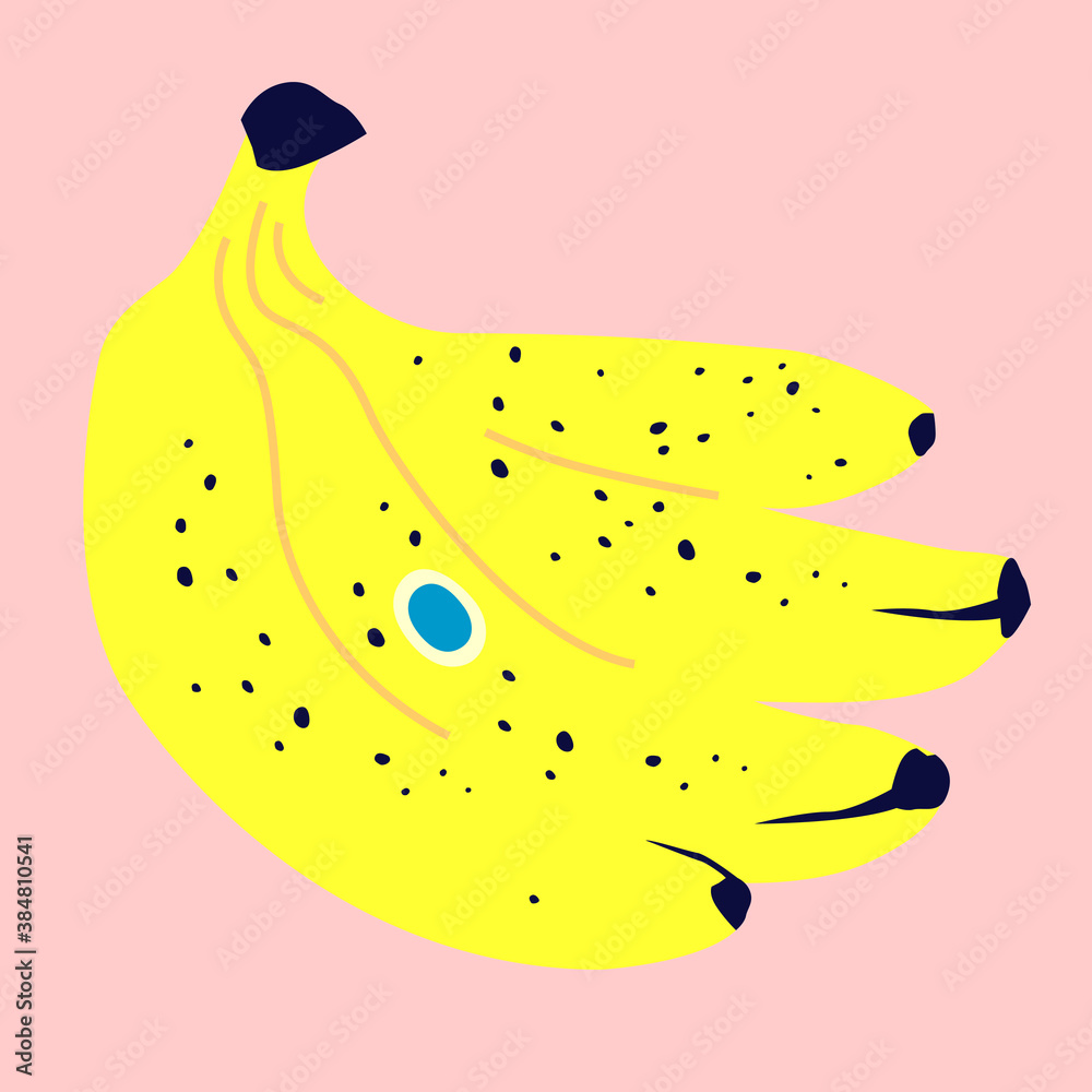 Banana bunch with black dots