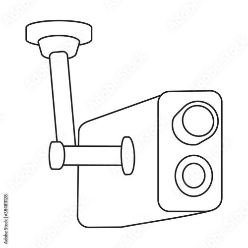 Camera cctv vector icon.Outline vector icon isolated illustration on white background camera cctv.
