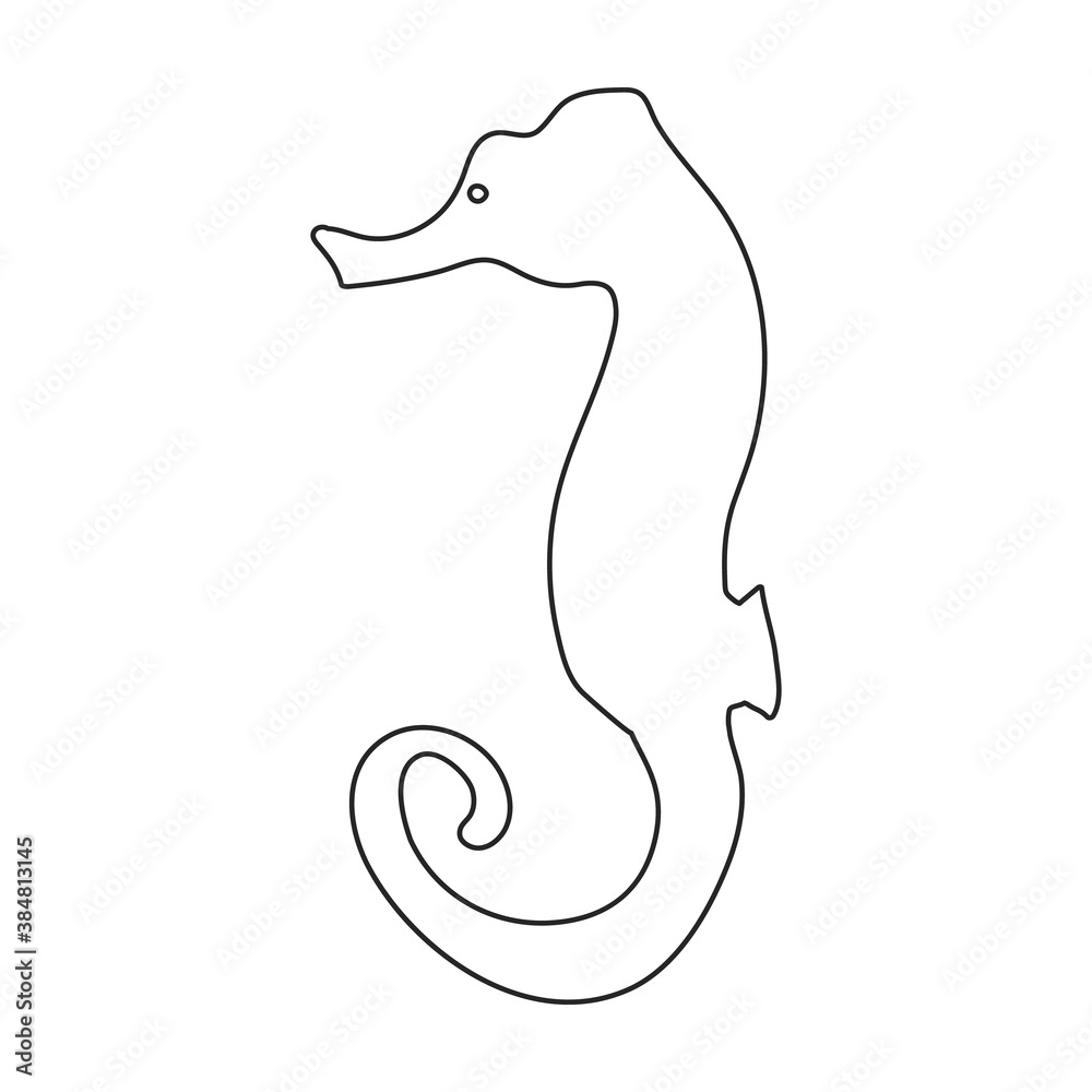 Sea horse vector icon.Outline vector icon isolated illustration on white background sea horse. Sea horse vector icon.Outline vector icon isolated illustration on white background sea horse.