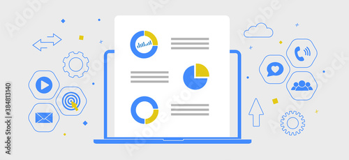 Omnichannel commerce, digital Marketing concept. Ecommerce metrics conversion rate (CR), organic acquisition traffic. Micro to macro conversion rates vector concept. Digital media advertising campaign