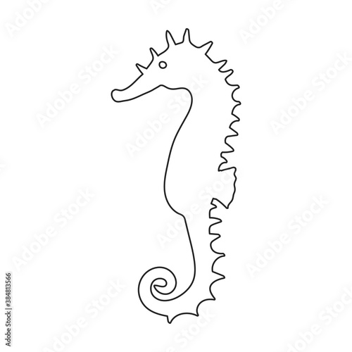 Sea horse vector icon.Outline vector icon isolated illustration on white background sea horse.
