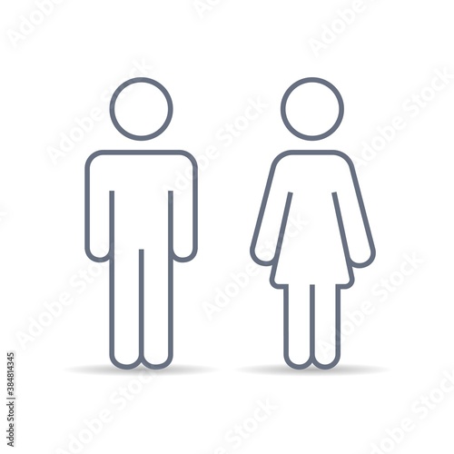 Outline couple man and woman