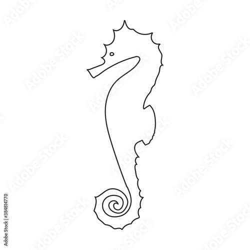 Sea horse vector icon.Outline vector icon isolated illustration on white background sea horse.