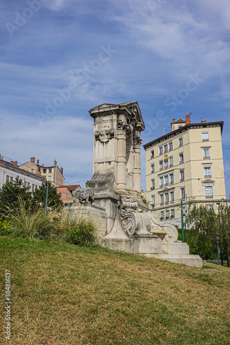 Fontaine Burdeau (1851-1894) in Garden of the Plants (Jardin des Plantes) near Amphitheater of Trois Gaules. Lyon, France. photo