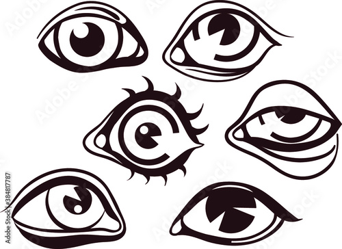 Set of Simple TNT Vector People Eyes Icon