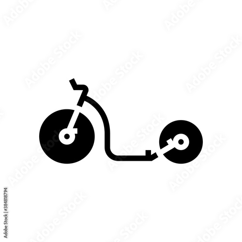 trial bicycle glyph icon vector. trial bicycle sign. isolated contour symbol black illustration