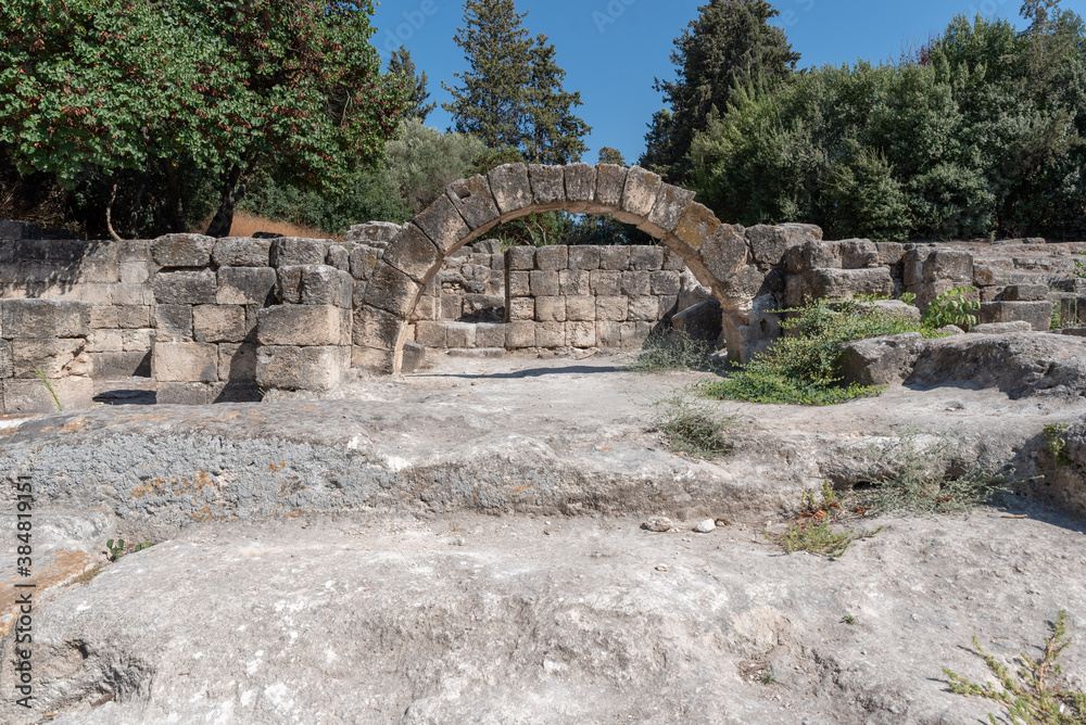 Ancient synagogue at Bet She'arim National Park in Kiryat Tivon, Israel