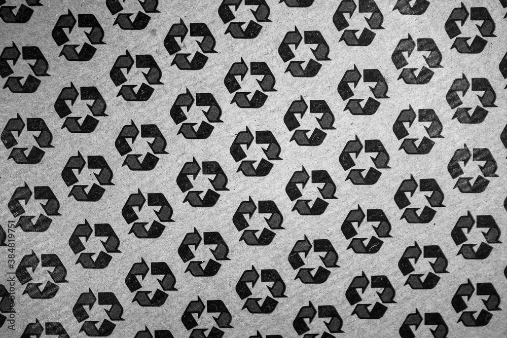 evocative black and white image of recyclable logo texture evocative black and white image of recyclable logo texture