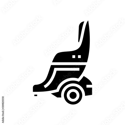 gyroscooter with seat glyph icon vector. gyroscooter with seat sign. isolated contour symbol black illustration
