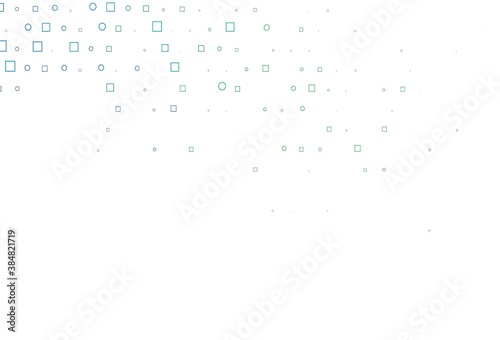 Light Blue, Green vector texture with disks, rectangles.