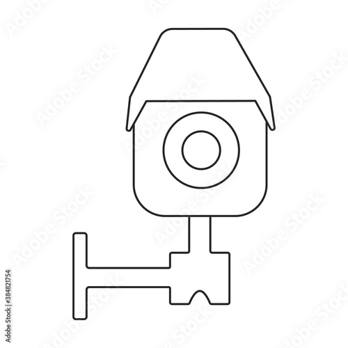 Camera cctv vector icon.Outline vector icon isolated illustration on white background camera cctv.