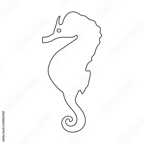 Sea horse vector icon.Outline vector icon isolated illustration on white background sea horse.