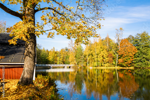 Autumn view of the river   Stromfors Iron Works  Loviisa  Finland