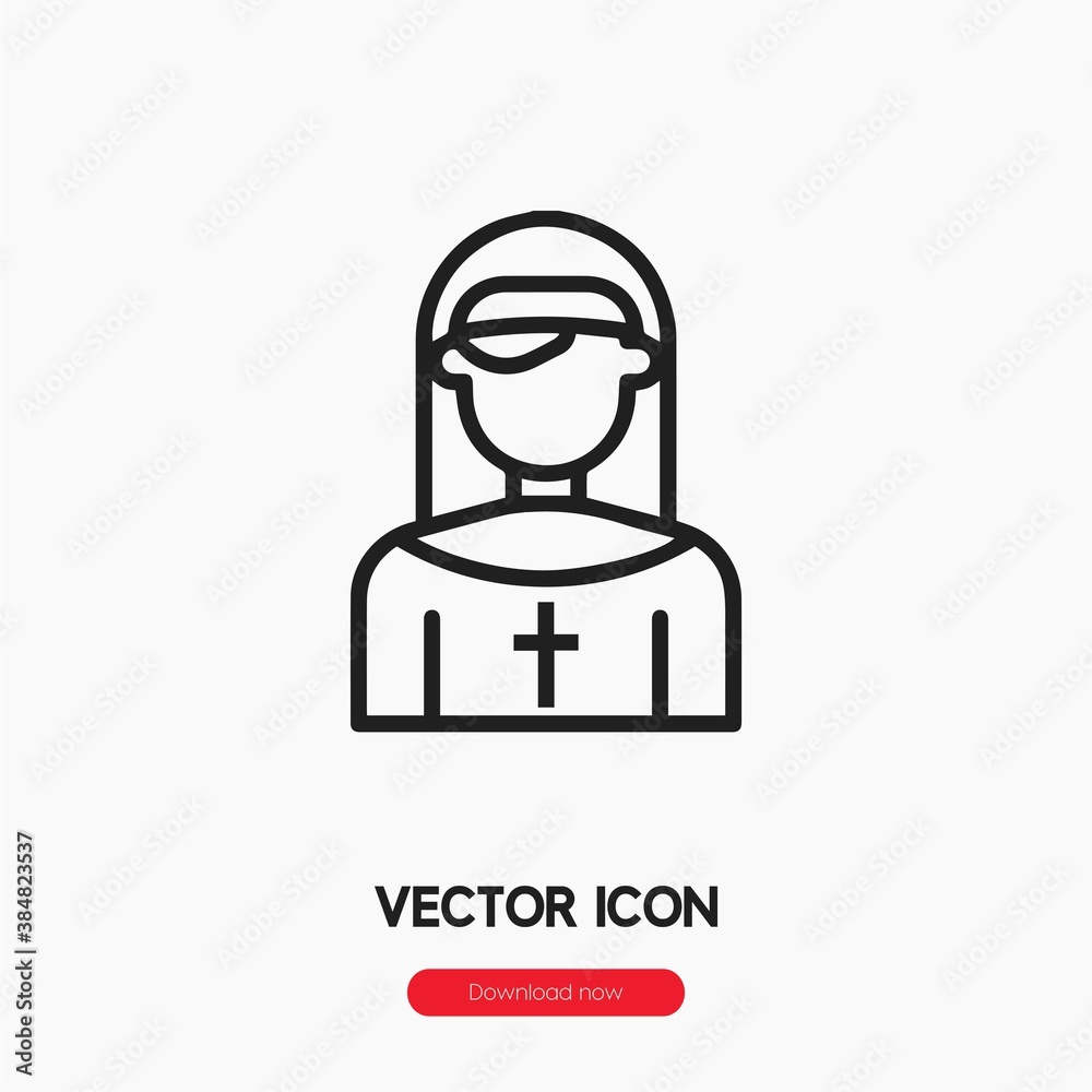 nun icon vector sign symbol