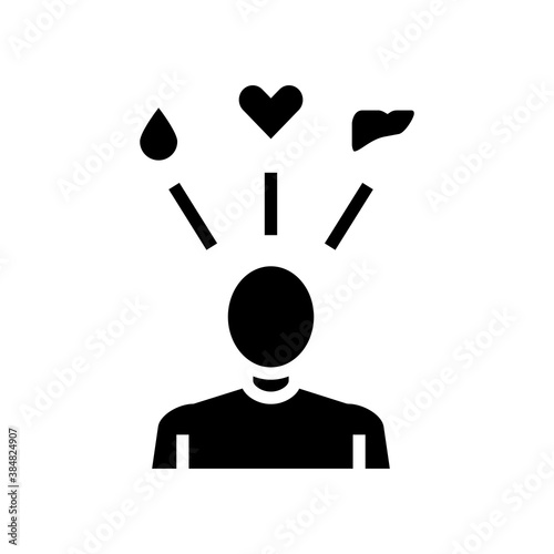 human need organ transplant glyph icon vector. human need organ transplant sign. isolated contour symbol black illustration