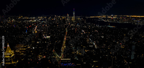 The New York City in the night taken from Empire State Building