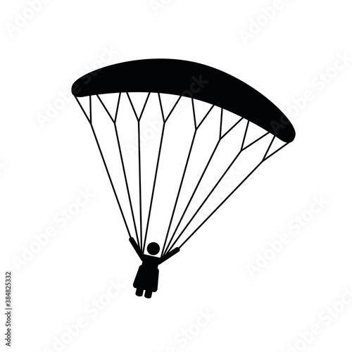 paraglider pictogram isolated on white background vector illustration EPS10