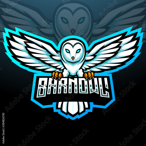 Barn owl esport logo mascot design