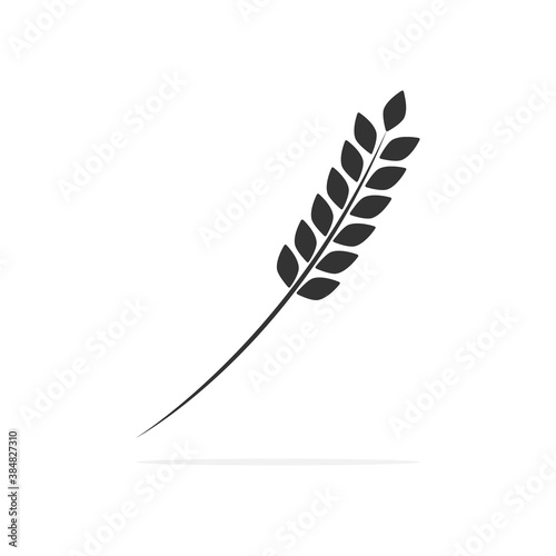 Grain black icon. Ears of wheat illustration isolated on white. Vector illustration. Food symbol.