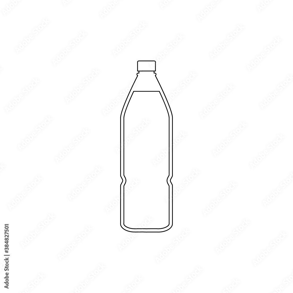 Plastic bottle line icon. Vector illustration. Linear bottle isolated on white Plastic bottle line icon. Vector illustration. Linear bottle isolated on white